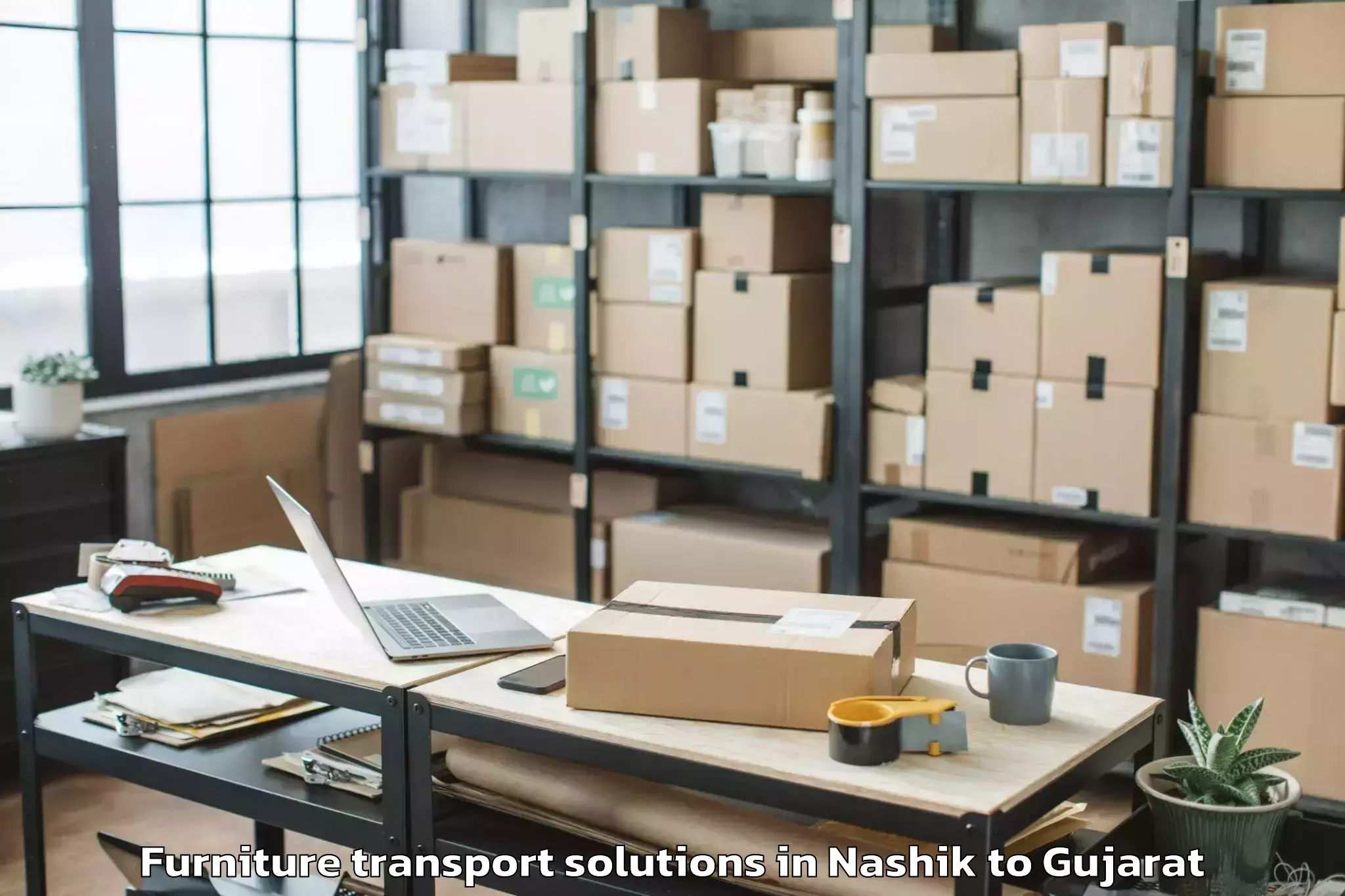 Top Nashik to Rk University Rajkot Furniture Transport Solutions Available